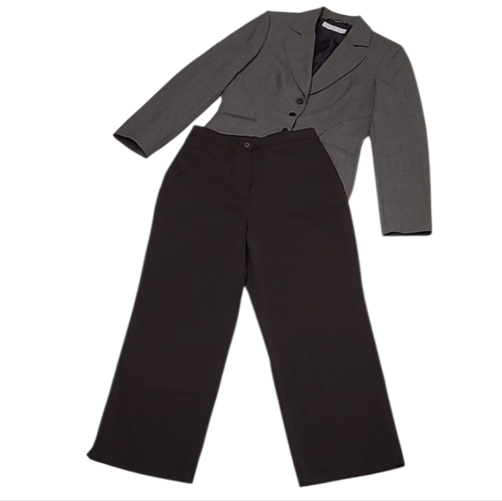 CB Collections Wide Leg High Waist Rise Dress Pants Pockets Work Office Trousers